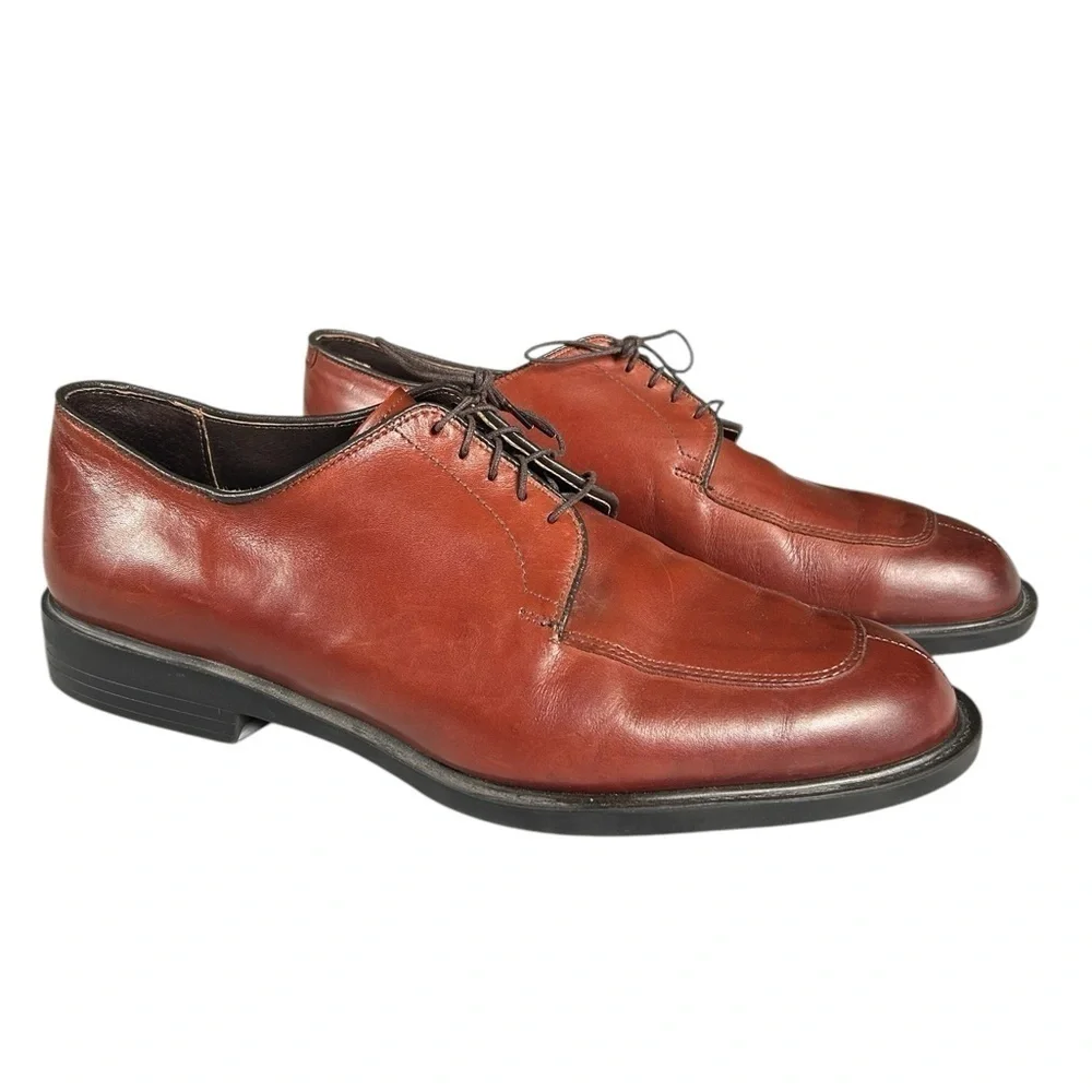 Allen Edmonds Men’s Size 13 Leather Eugene Derby Split Toe Dress Shoe Red/Brown